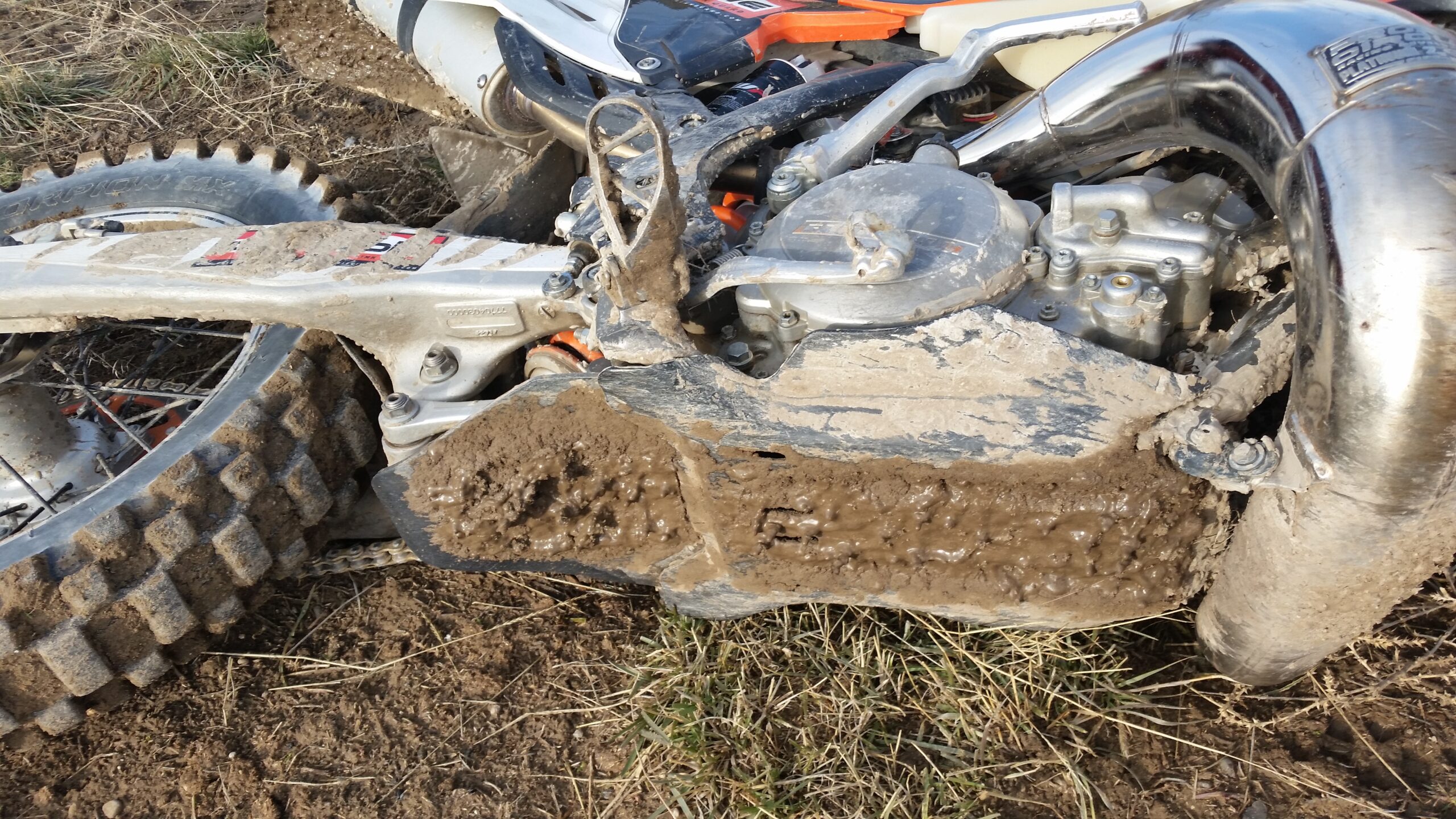 Motorcycle in the mud